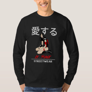 Japanska Girl Warrior Cyber Punk Streetwear T Shirt