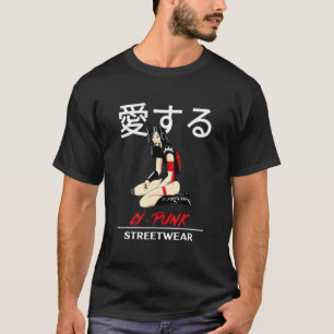 Japanska Girl Warrior Cyber Punk Streetwear T Shirt