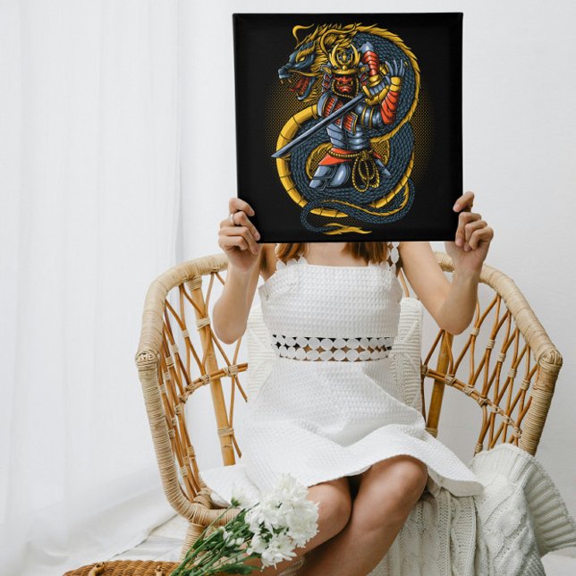 Japanska Golden Dragon och Samurai Warrior Poster (Skapare uppladdad)