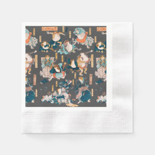 Japanska grodor ukiyo-e Froggies Pappersservett