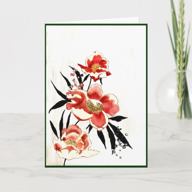 Japanska Haiku Art Greeting Card Kort (Framsida)