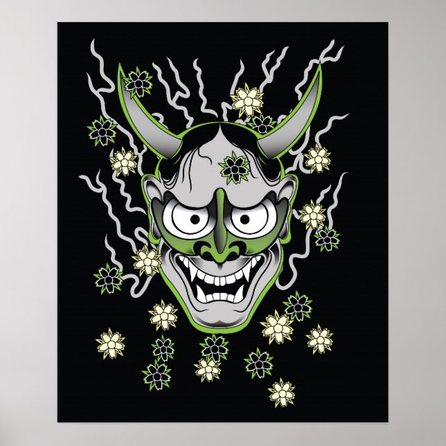 Japanska Hannya Mask Poster (Framsidan)