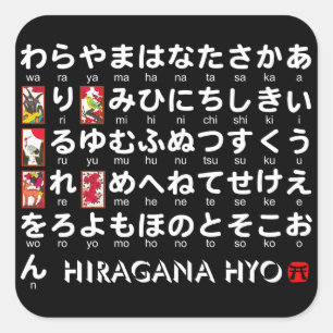 Japanska Hiragana bord (Hanafuda) Fyrkantigt Klistermärke