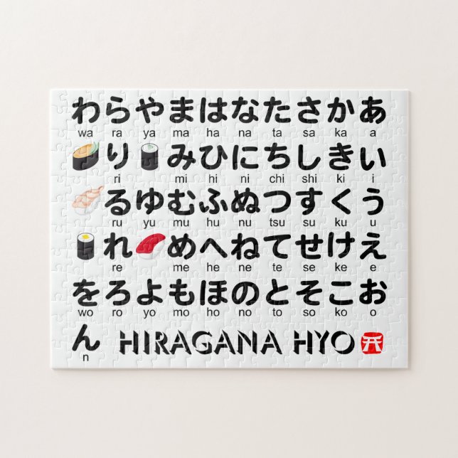 Japanska Hiragana bord (Sushi) Pussel (Horisontell)