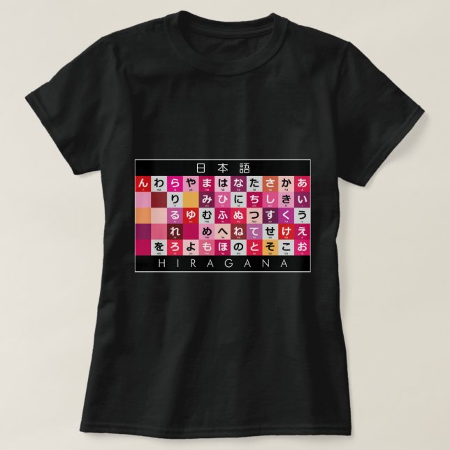 Japanska Hiragana bord T Shirt (Design framsida)
