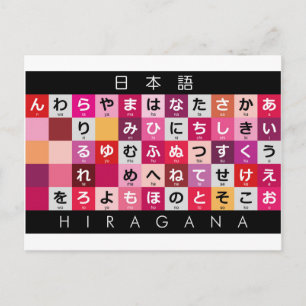 Japanska Hiragana bord Vykort