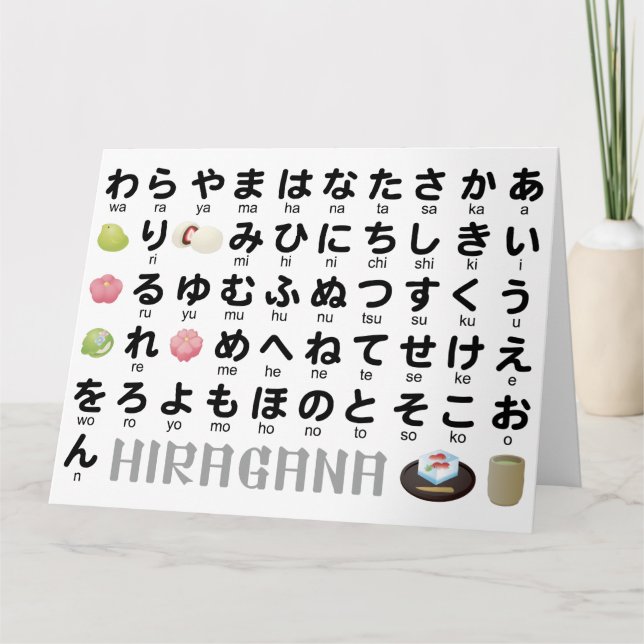 Japanska Hiragana Bord (Wagashi) Kort (Framsida)