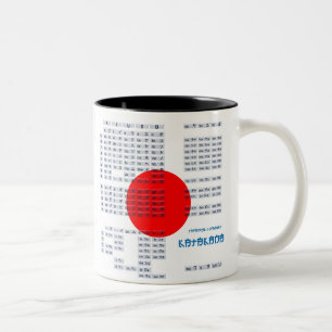 Japanska Hiragana och Katakana Alphabet Mugg