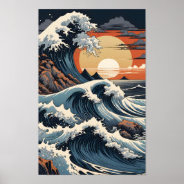 Japanska Hokusai Poster