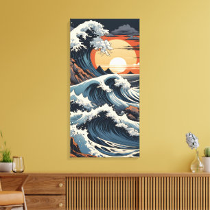 Japanska Hokusai-vågen Canvastryck