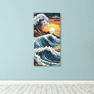 Japanska Hokusai-vågen Canvastryck