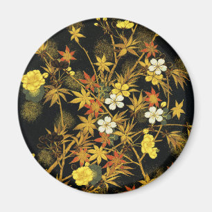 Japanska höstlöv Antik Botanisk Magnet