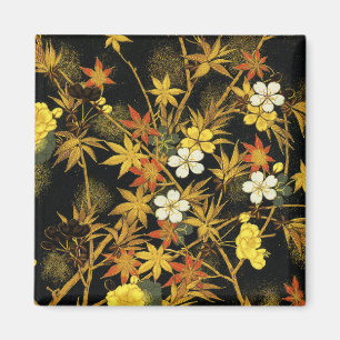 Japanska höstlöv Antik Botanisk Magnet