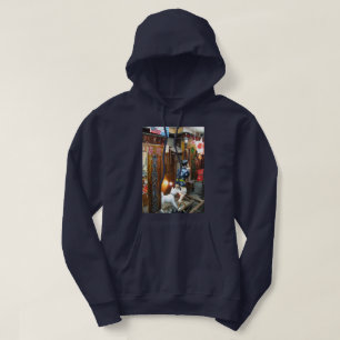 Japanska Humor - Hund Pulling Byxor Down Hoodie
