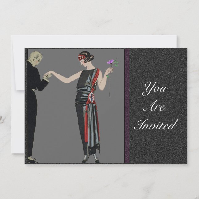 Japanska Inbjudningskort i Stil 1920-talet (Framsida)