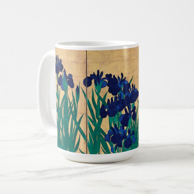 Japanska iriser (detaljer), Ogata Kōrin Kaffemugg (Framsida vänster)