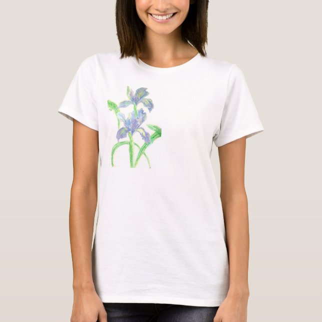 Japanska Irises T Shirt (Framsida)