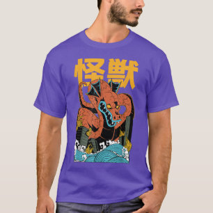 Japanska Japan Kaiju Dragon Monster Manga Anime T Shirt