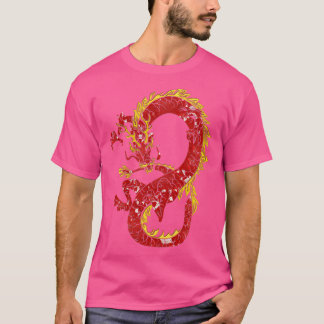 Japanska japanska drakmer i Röda och Guld Desi T Shirt