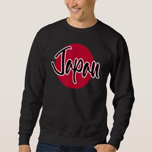 Japanska japanska Flagga Lång Ärmad Tröja (Framsida)