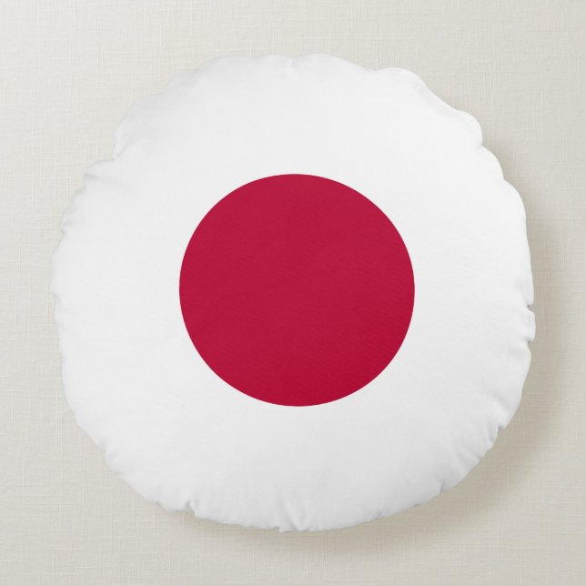 Japanska (japanska) Flagga Rund Kudde (Framsidan)