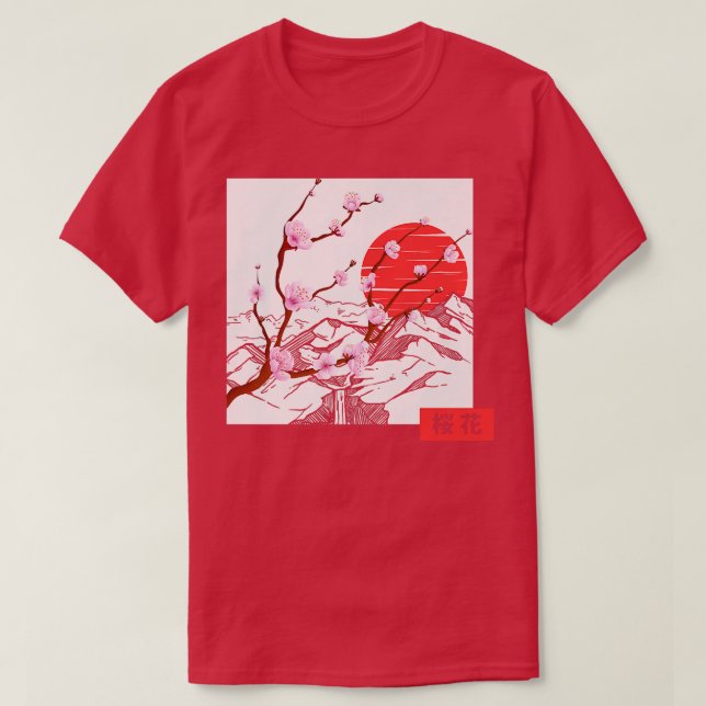 Japanska japanska Flower Älskare Sakura Cherry Blo T Shirt (Design framsida)