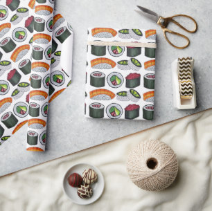 Japanska japanska Food Sushi Rolls Maki Nigiri Presentpapper