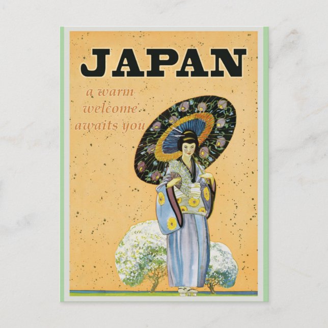 Japanska japanska Vintage resor Poster Vykort (Framsida)
