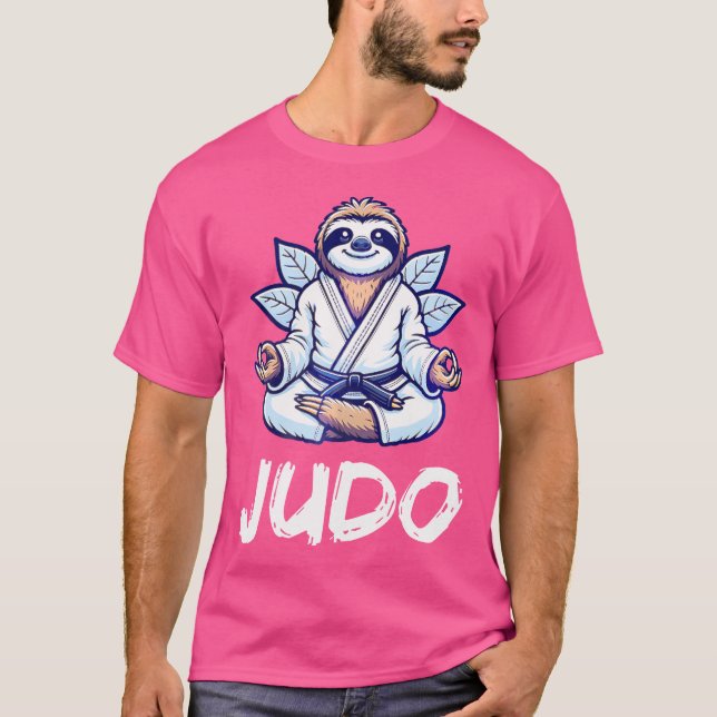 Japanska Judo Sloth Judoka T Shirt (Framsida)