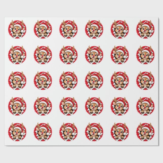 Japanska julrenar presentpapper (Platt)