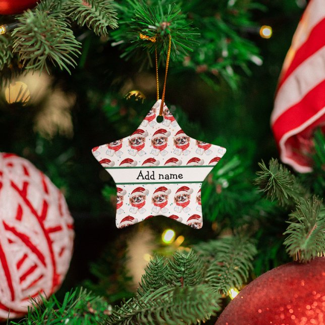 Japanska julstjärnor i Chin Hund aveln Julgransprydnad Keramik (Skapare uppladdad)