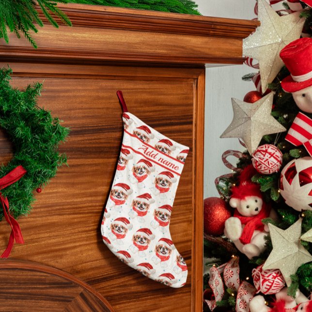 Japanska julstjärnor i Chin Hund aveln Liten Julstrumpa (Skapare uppladdad)