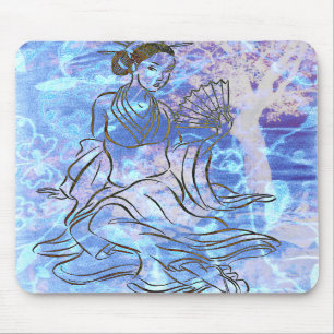 Japanska Kabuki Courtesan Fine Art Print Mousepad Musmatta