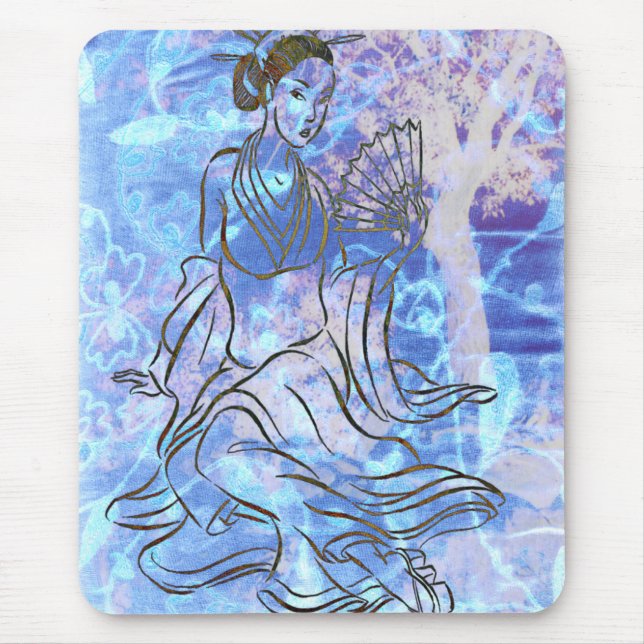 Japanska Kabuki Courtesan Fine Art Print Mousepad Musmatta (Framsidan)