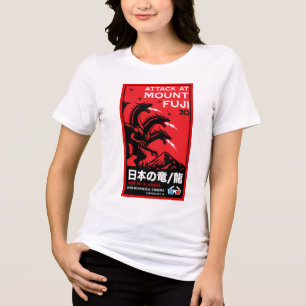 Japanska Kaiju Attack på berget Fiji T Shirt