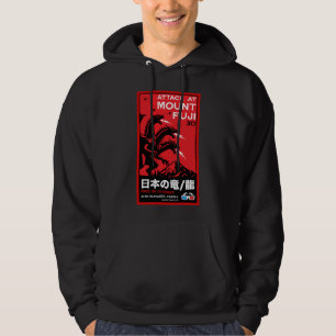 Japanska Kaiju-attacker vid Mount Fuji Hoodie