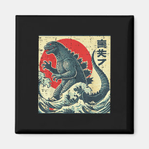 Japanska Kaiju Monster Vågar Retro Ukiyo Art Women Magnet