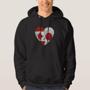 Japanska kanadensiska flaggor Hjärta Kanada Japan  Hoodie