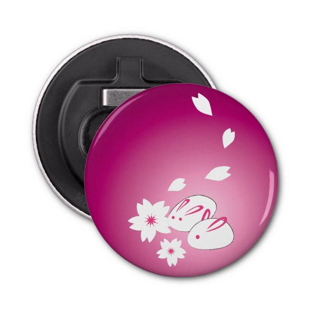 Japanska kaniner Snö och Sakura Flasköppnare (Framsidan)