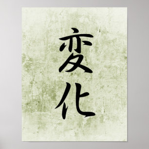 Japanska Kanji for Change - Henka Poster