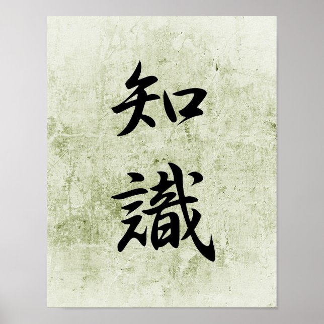 Japanska Kanji for Knowledge - Chishiki Poster (Framsidan)