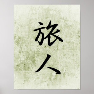Japanska Kanji for Traveler - Tabibito Poster