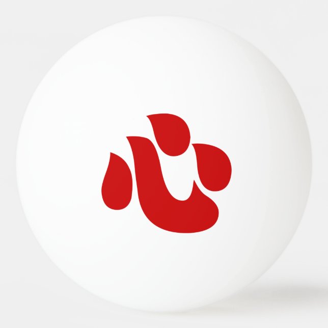 Japanska Kanji Heart 【 Shin/Kokoro 】 心 Pingisboll (Framsidan)