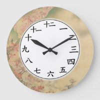 Japanska Kanji Number Clock Maple Träd Art