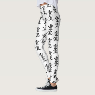 Japanska Kanji Reiki Symbol Mönster Leggings