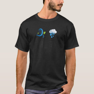 Japanska Kanji-tecken för Vind och regn med ett T Shirt