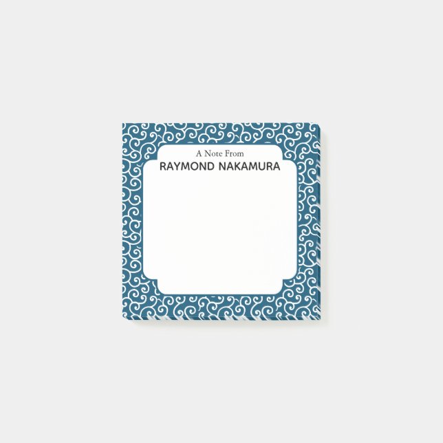 Japanska Karakusa Arabesque Vine Mönster Post-it Block (Framsida)