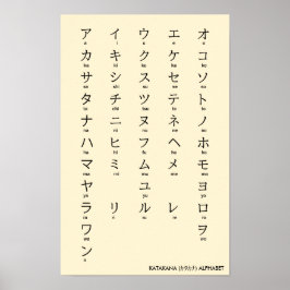japanska | Katakana Alphabet カ タ カ ナ Poster