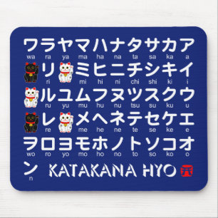 Japanska Katakana bord (Lucky Cat) Musmatta
