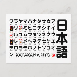 Japanska Katakana bord (Lucky Cat) Vykort